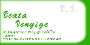 beata venyige business card